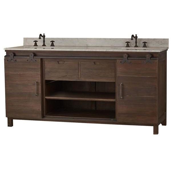 Lovecup Farmdoor Double Bathroom Vanity 40.9H x 72W x 24D in - 4999171113001