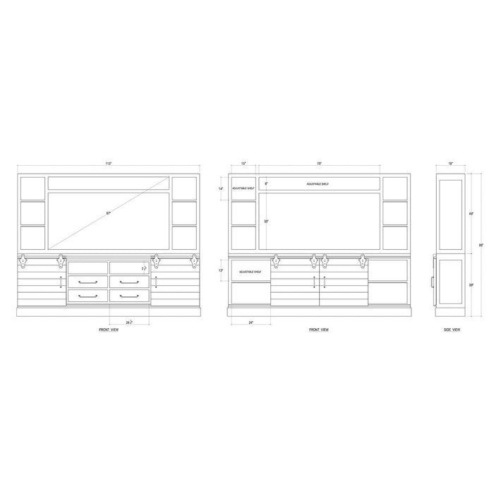 Lovecup Cocoa Open Top Media Cabinet 6839 - 14199408984162