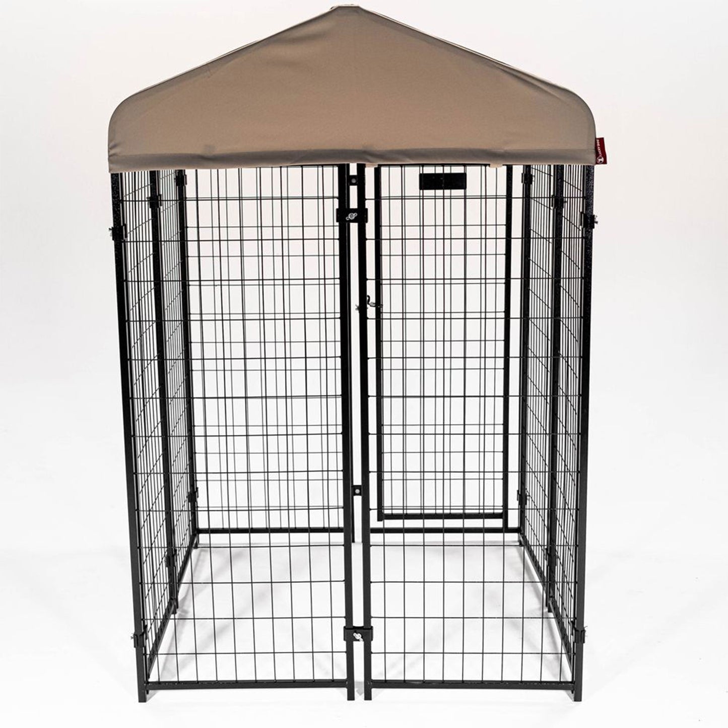 Lucky Dog STAY Series 4 x 4 x 6 Foot Roofed Steel Frame Studio Dog Kennel, Khaki - 268850