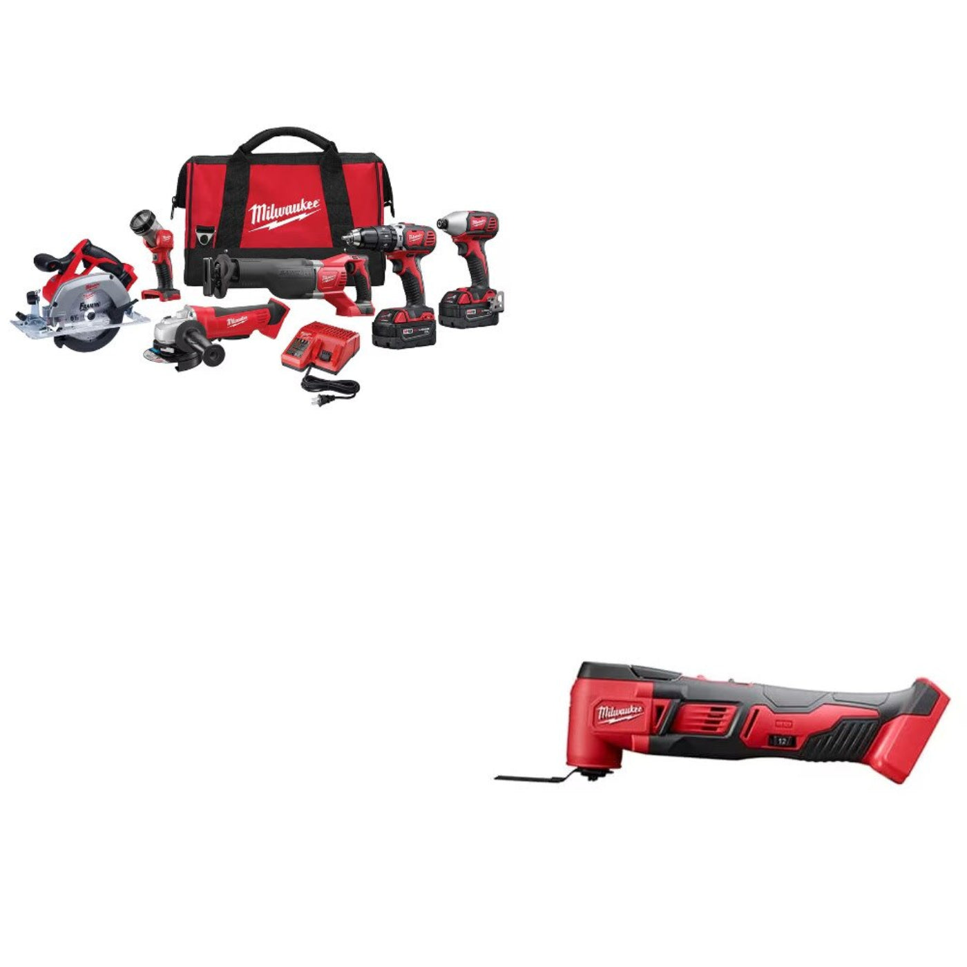 Milwaukee 2696-26 M18 6-Tool Combo Kit w/ FREE 2626-20 M18 Multi-Tool Bare, 2pk - 637557