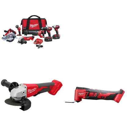 Milwaukee 2696-26 M18 6-Tool Combo Kit w/ FREE 2686-20 M18 Grind-Tool - 726829