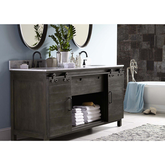 Lovecup Farmdoor Double Bathroom Vanity 40.9H x 72W x 24D in - 4999171113001