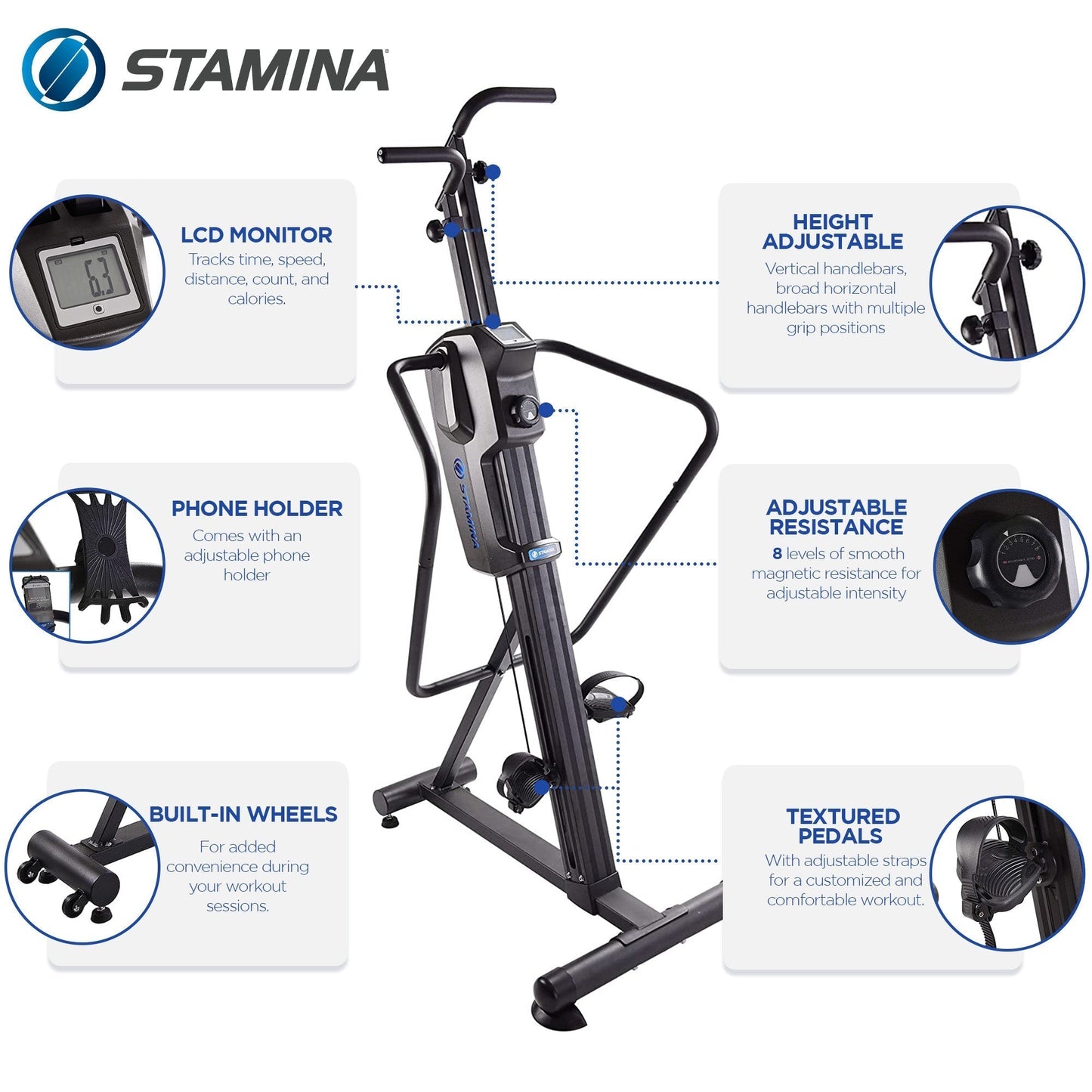 Stamina Products 55-2125 Cardio Climber Home Workout Fitness Exercise Machine - 271214