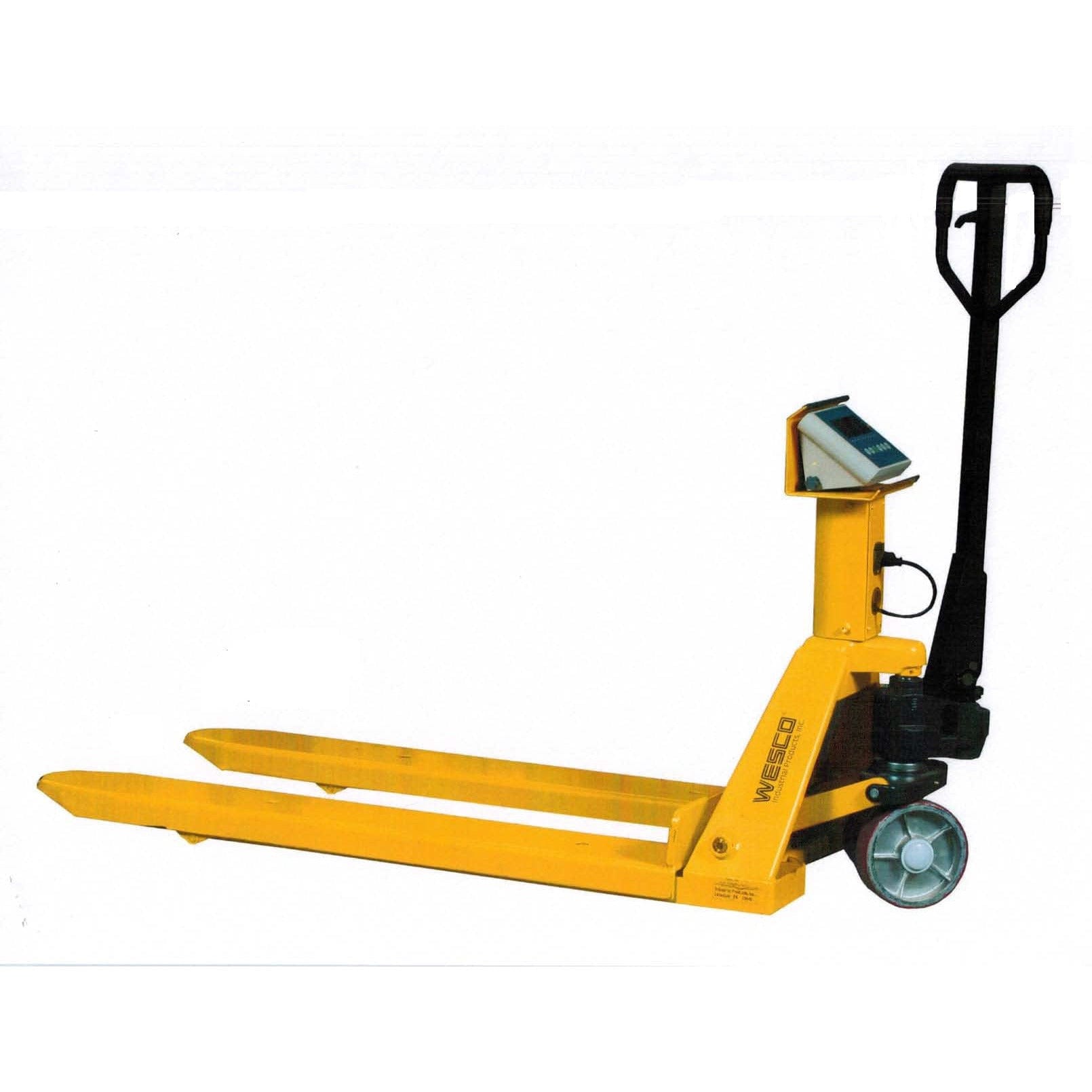 Wesco Industrial Products 272938 5,000 lb. Battery Powered Scale Pallet Truck with 22 1/2" x 47 1/2" Forks and Mettler Toledo Hawk Indicator