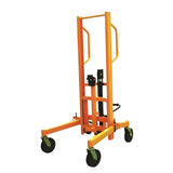 Wesco Industrial Products 880 lb. High-Lift Adjustable Hydraulic Drum Truck with 4 7 1/2" Mold-On Polyurethane Swivel Casters 272967