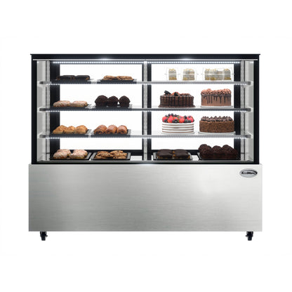 KOOLMORE 71 in. Refrigerated Bakery Display Case for Cakes, Stainless Steel Frame, 30 cu. ft.  - RBD30C.