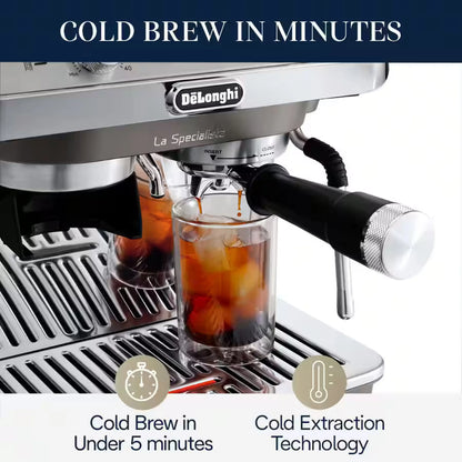 De'Longhi La Specialista Arte Evo Espresso Machine with Cold Brew in Silver (EC9255M)