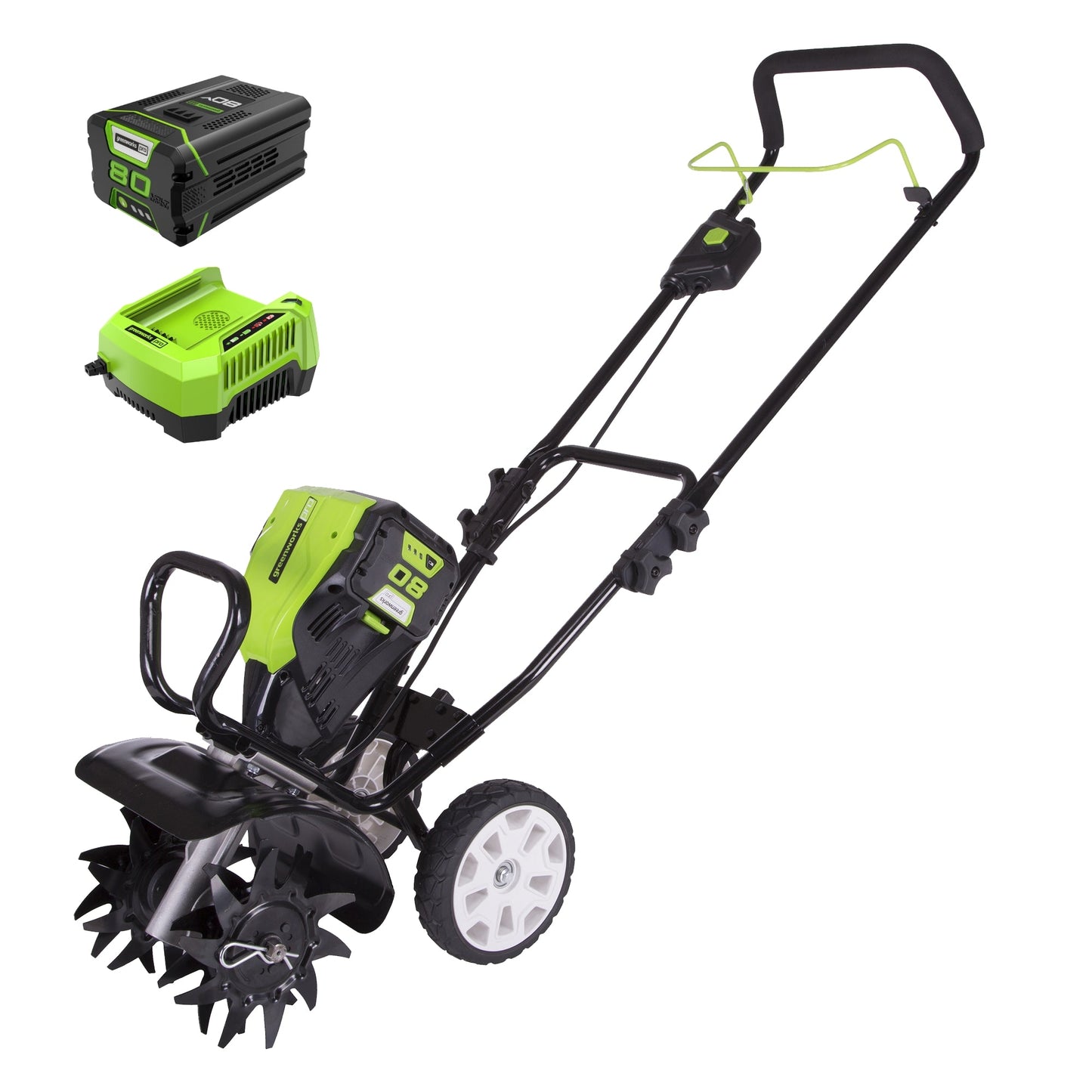 Greenworks 80V 10" Brushless Cultivator / Tiller w/ 2.0Ah Battery & Charger - 2800302