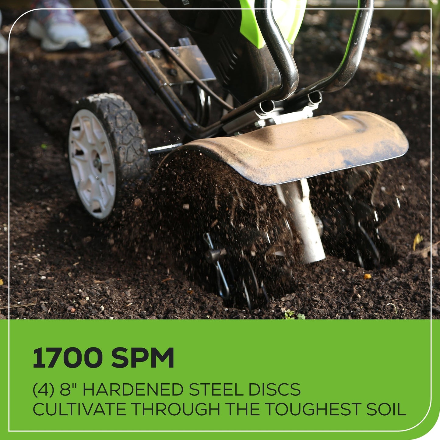 Greenworks 80V 10" Brushless Cultivator / Tiller w/ 2.0Ah Battery & Charger - 2800302