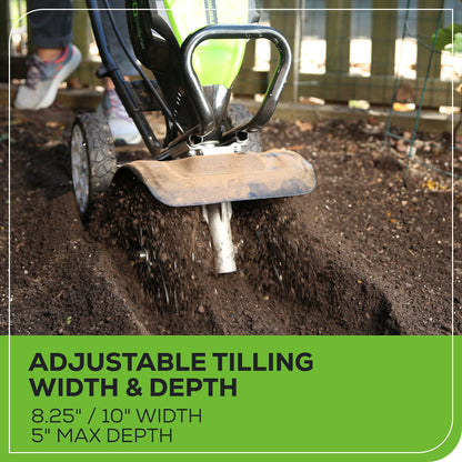Greenworks 80V 10" Brushless Cultivator / Tiller w/ 2.0Ah Battery & Charger - 2800302