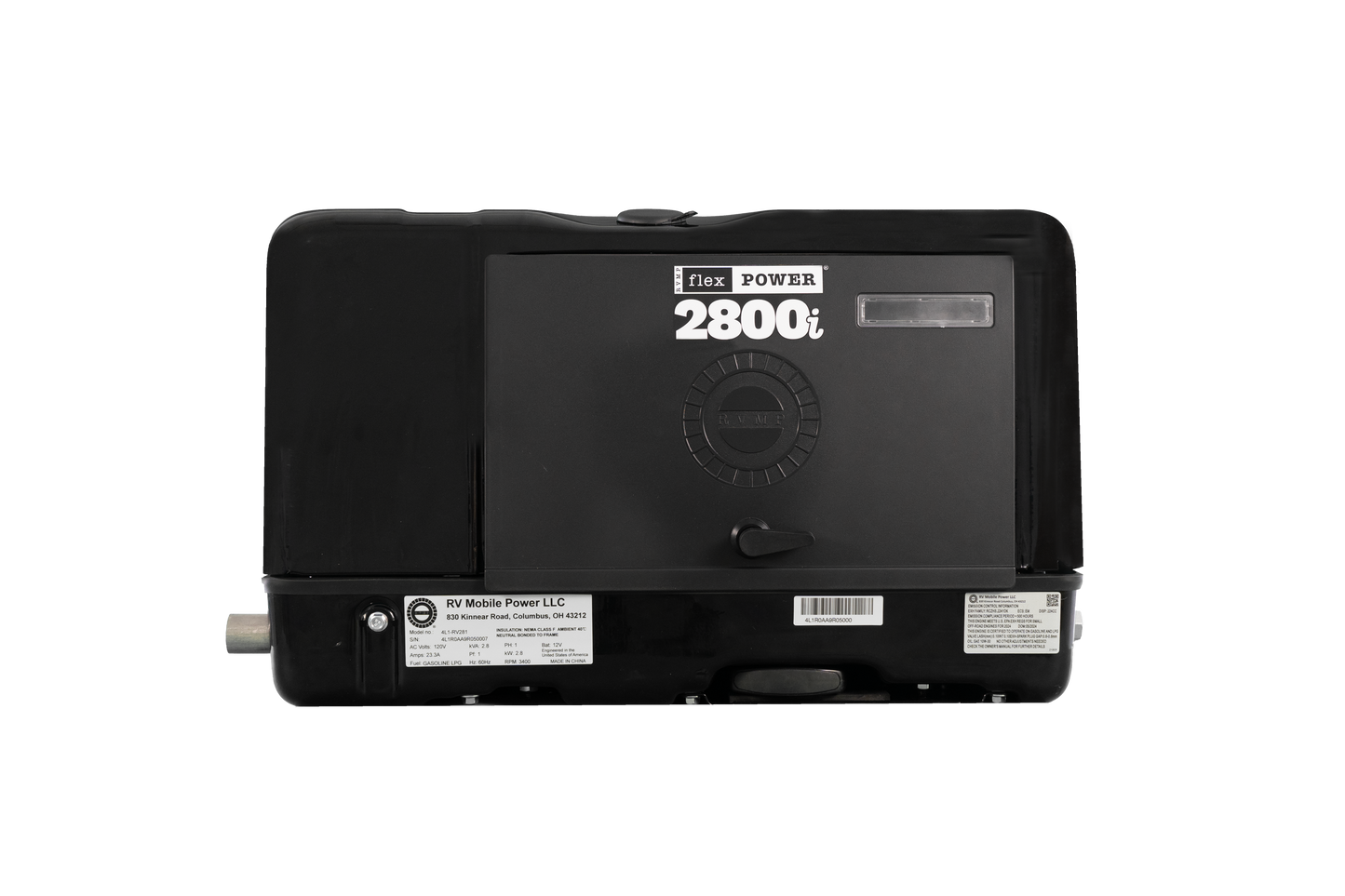 RVMP Flex Power 2800i | 2800 Watt Dual-Fuel Installed RV Generator -, 4LI-RV281