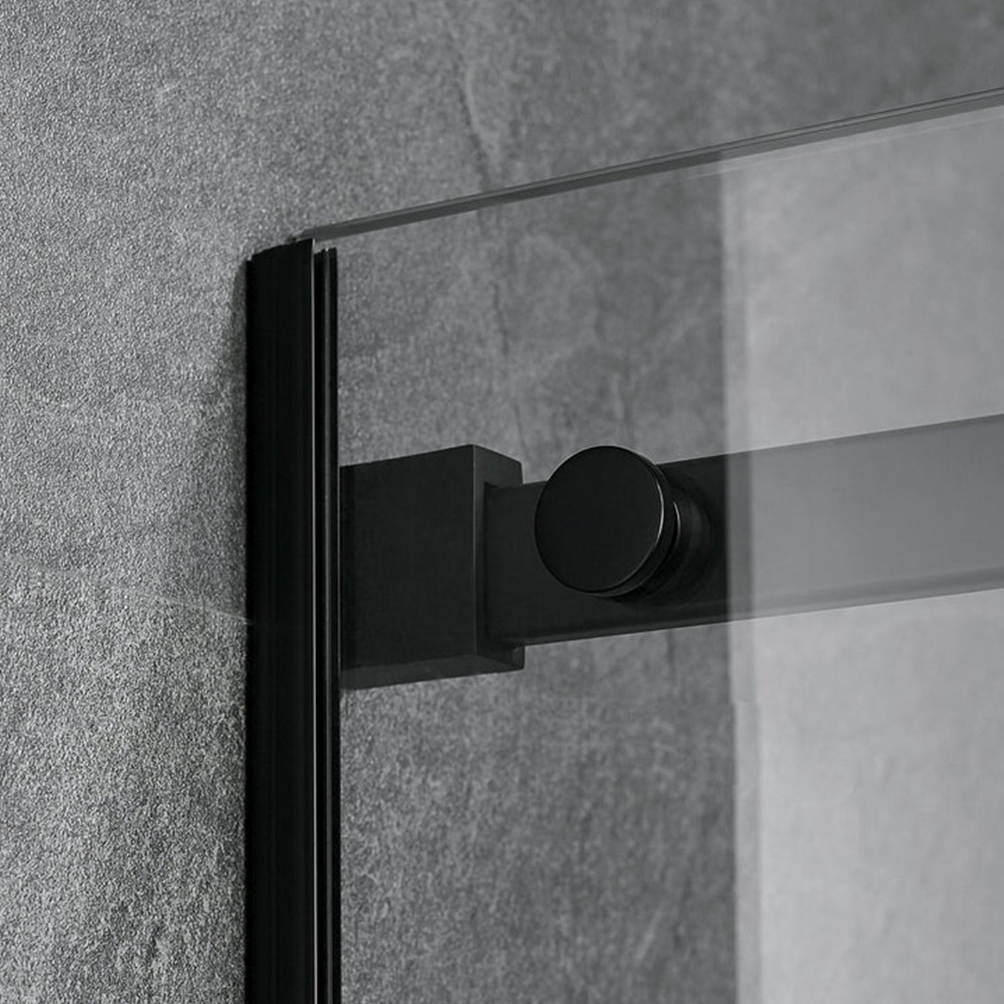 Serene Valley 68 x 74 Inch Square Rail Frameless Sliding Shower Door, Black - 280461