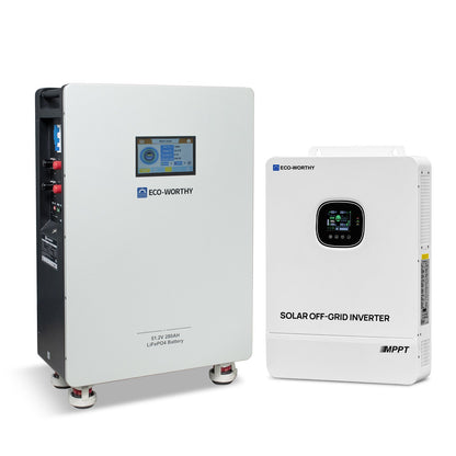 ECO-WORTHY Home Backup Power 14.33KWh 48V 280Ah Battery+10kW 48V Off Grid Inverter - US-L03SRNK10KUSL280-1A