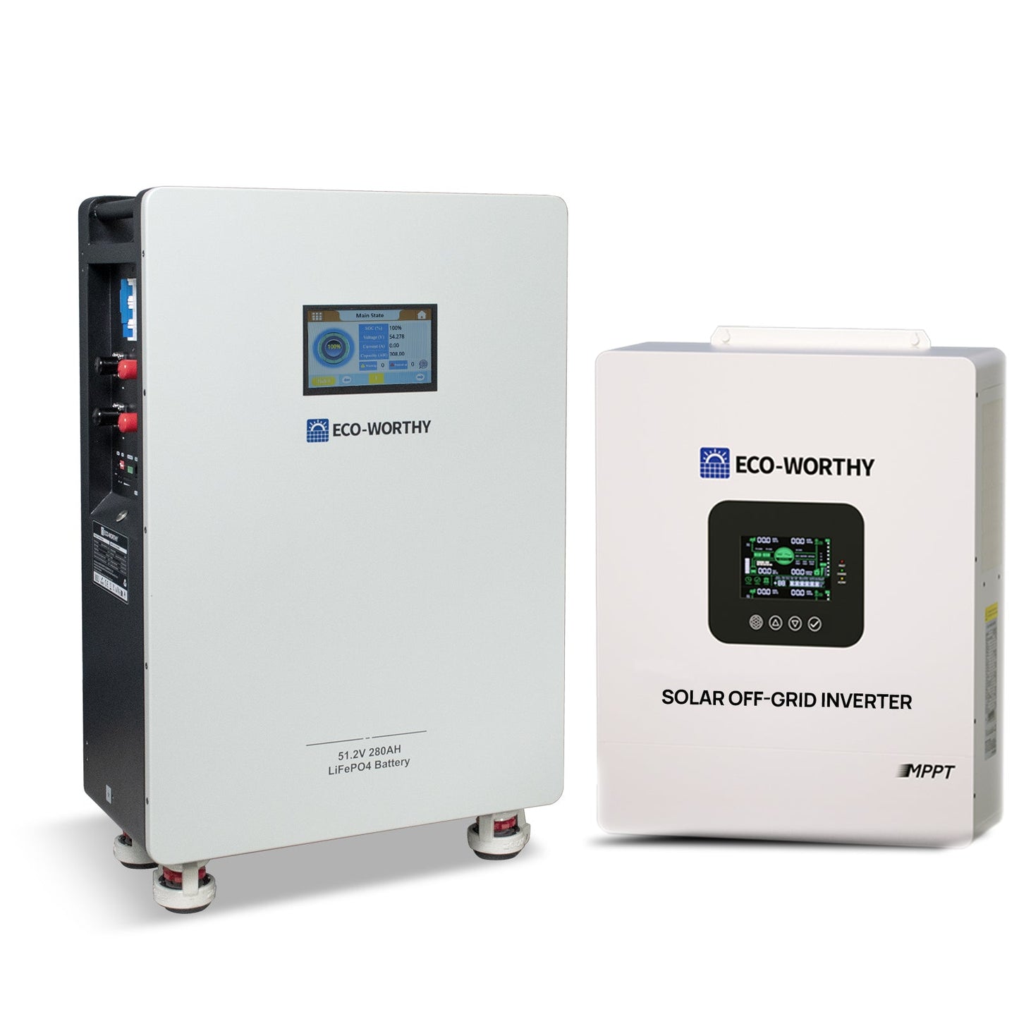 ECO-WORTHY Home Backup Power 14.33KWh 48V 280Ah Battery+5kW 48V Off Grid Inverter - US-L03SRNK5KUSL280-1A