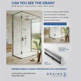 Drains Unlimited Wall Recessed Linear Drain - 3466-12 inch-No Flange-Stone