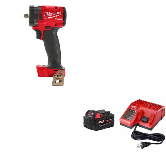 Milwaukee 2854-20 M18 FUEL 3/8" Impact Wrench W/ 48-59-1850 M18 XC5 Starter Kit - 808314