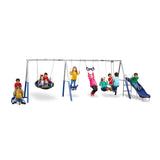 XDP Recreation Fun All Mighty Swing Set w/See Saw, Super Disc, Swings, & Slide - 285488