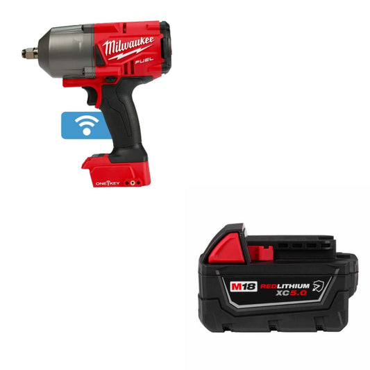 Milwaukee 2863-20 M18 FUEL Impact Wrench w/ FREE 48-11-1850R M18 XC5.0 Battery - 726783
