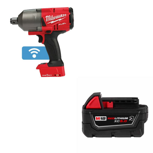 Milwaukee 2864-20 M18 FUEL Impact Wrench w/ FREE 48-11-1850R M18 XC5.0 Battery - 726784