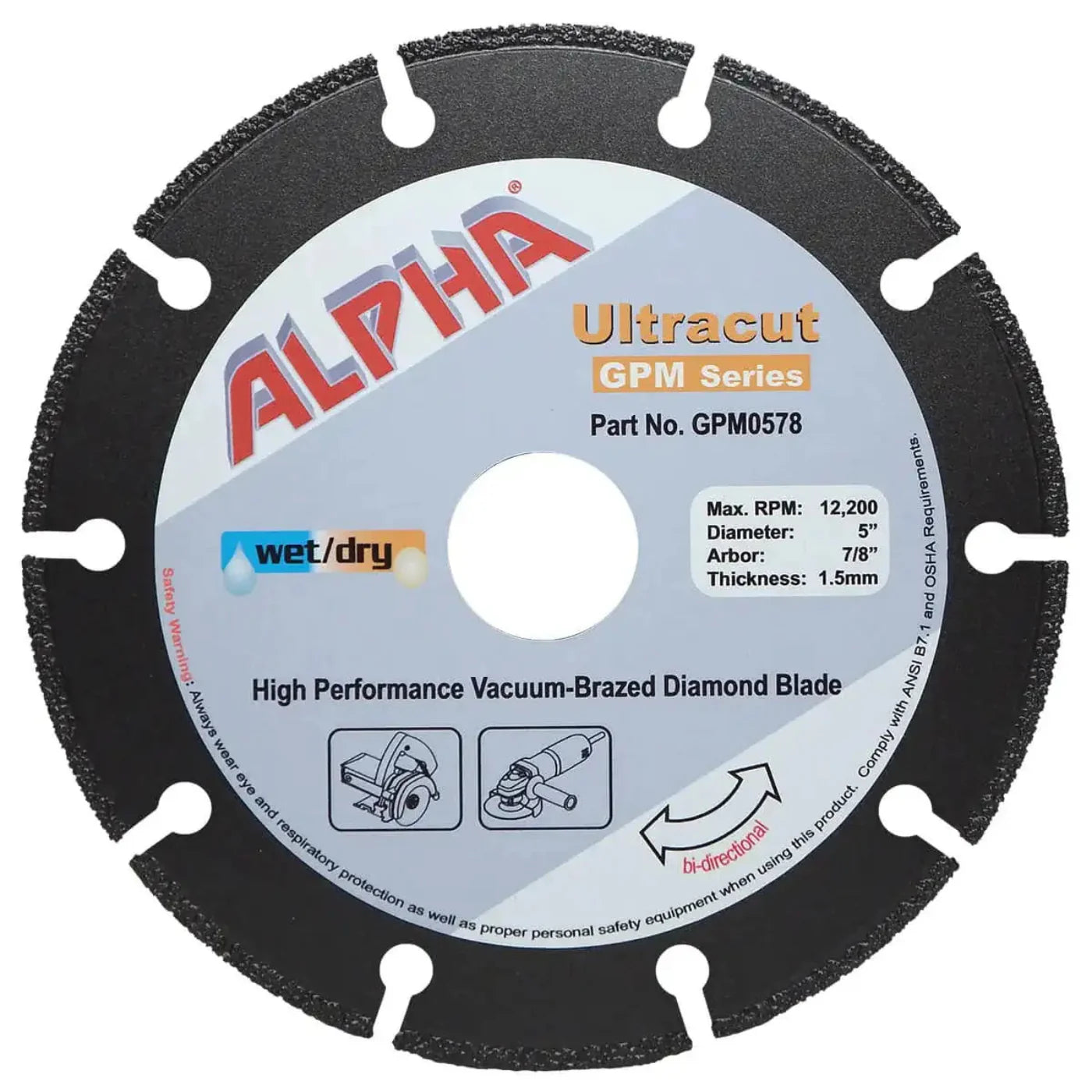 Alpha Tools Dry Porcelain Paver Tile Cutting System - ECC-KIT