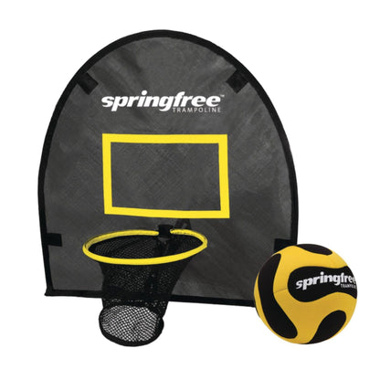Springfree Trampoline Kids Oval 8 x 11 Ft Trampoline & FlexrHoop Basketball Game - 299720