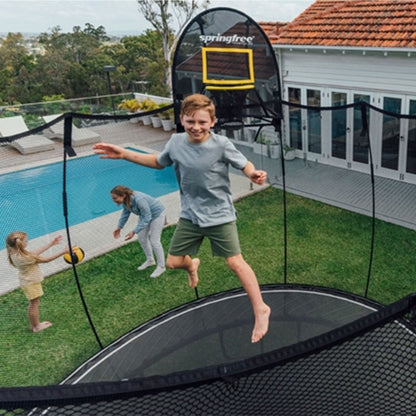 Springfree Trampoline Kids Oval 8 x 13Ft Trampoline & FlexrStep V2 Safety Ladder - 299727
