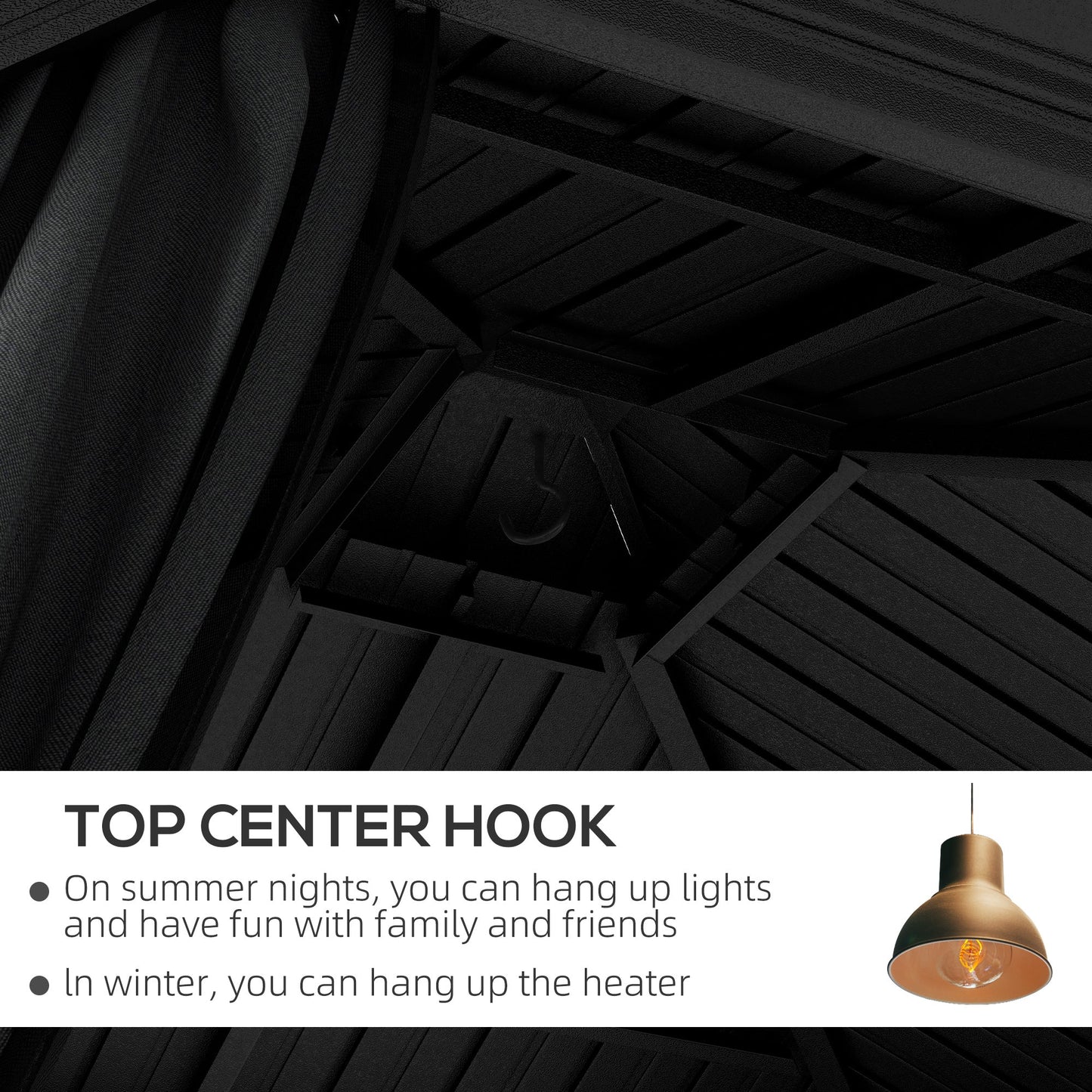 Outsunny 10' x 10' Hardtop Pavilion Gazebo with Curtains, Nettings, Aluminum Frame, Hooks, Light Gray - 84C-204V05LG