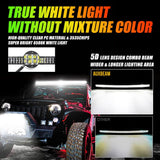 Auxbeam New 52 Inch V-PRO Series Curved RGBW Color Changing Off Road Led Light Bar & RGB LED Rock Light Set Combo - GP00009693