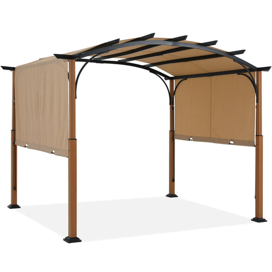 Mastercanopy 10x10/10x12 Outdoor Retractable Pergola Canopy Patio Metal Garden Gazebo -  B0CBMCJ6T9