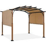 Mastercanopy 10x10/10x12 Outdoor Retractable Pergola Canopy Patio Metal Garden Gazebo -  B0CBMCJ6T9