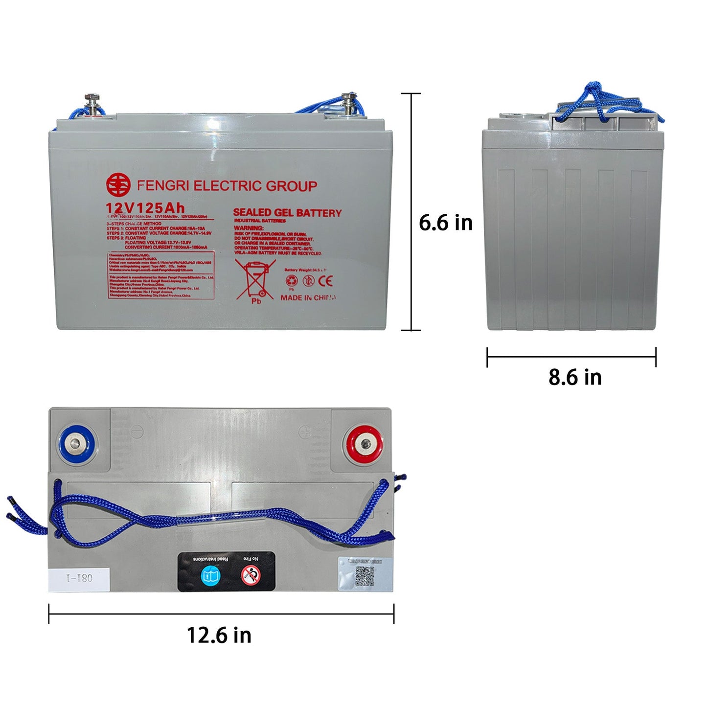 Apollolift 12V/125AH Battery for Fully Powered Stackers - 35302000054