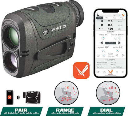 Vortex Optics Razor HD 4000 GB 7x25mm Ballistic Laser Rangefinder with Wearable4U Bundle - LRF-252