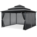 Mastercanopy 12x12 Soft Top Outdoor Garden Gazebo for Patios with Mosquito Netting - B0BKFNN9C3