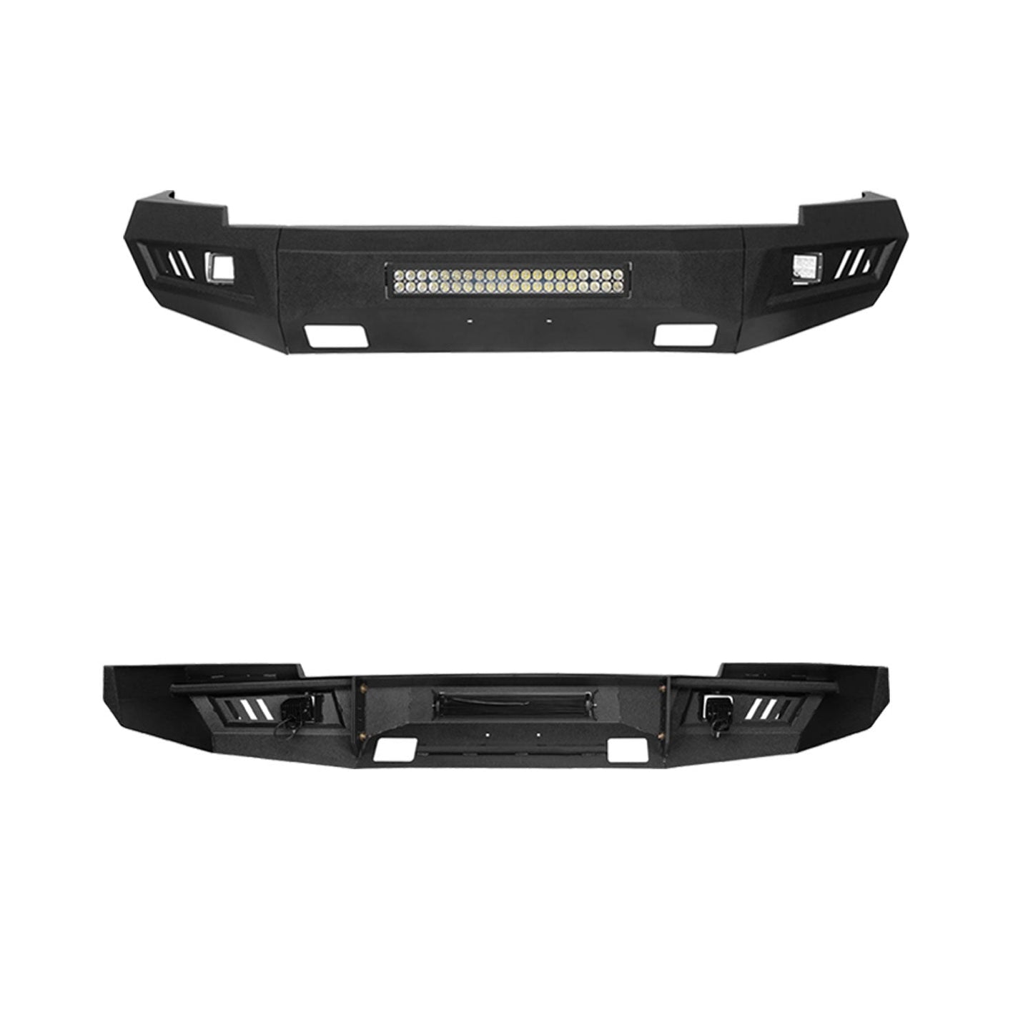 Silverado Front Bumper & Rear Bumper Combo w/LED Lights For Chevy Silverado 1500 - Hooke Road - HE.9021&HE.9024