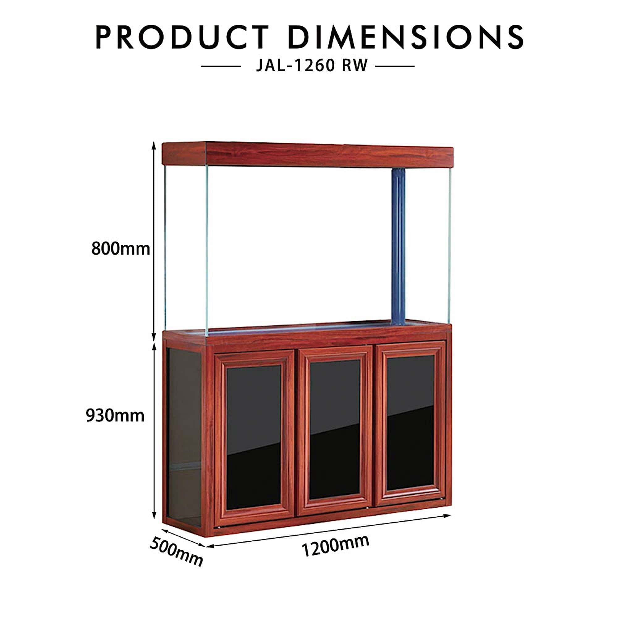 AQUA DREAM 135 GALLON TEMPERED GLASS AQUARIUM REDWOOD-AD-1260-RW