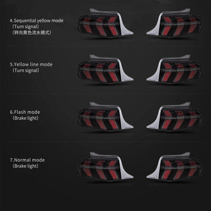 Auxbeam LED Tail Lights Assembly With 5 Modes Turn Signal 2 Modes Brake Lighting Smoked For 2010-2012 Ford Mustang 5th Gen (S-197 II) Pre-Facelift - ZC000162
