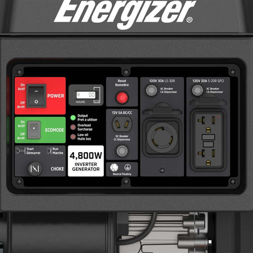 Energizer eZV4800 3600W/4800W Gas Powered Open Frame Inverter Generator New - eZV4800