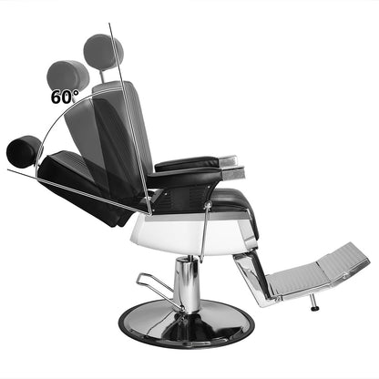 OmySalon PH773 Professional Heavy Duty Hydraulic Reclining Barber Chair - G89000773