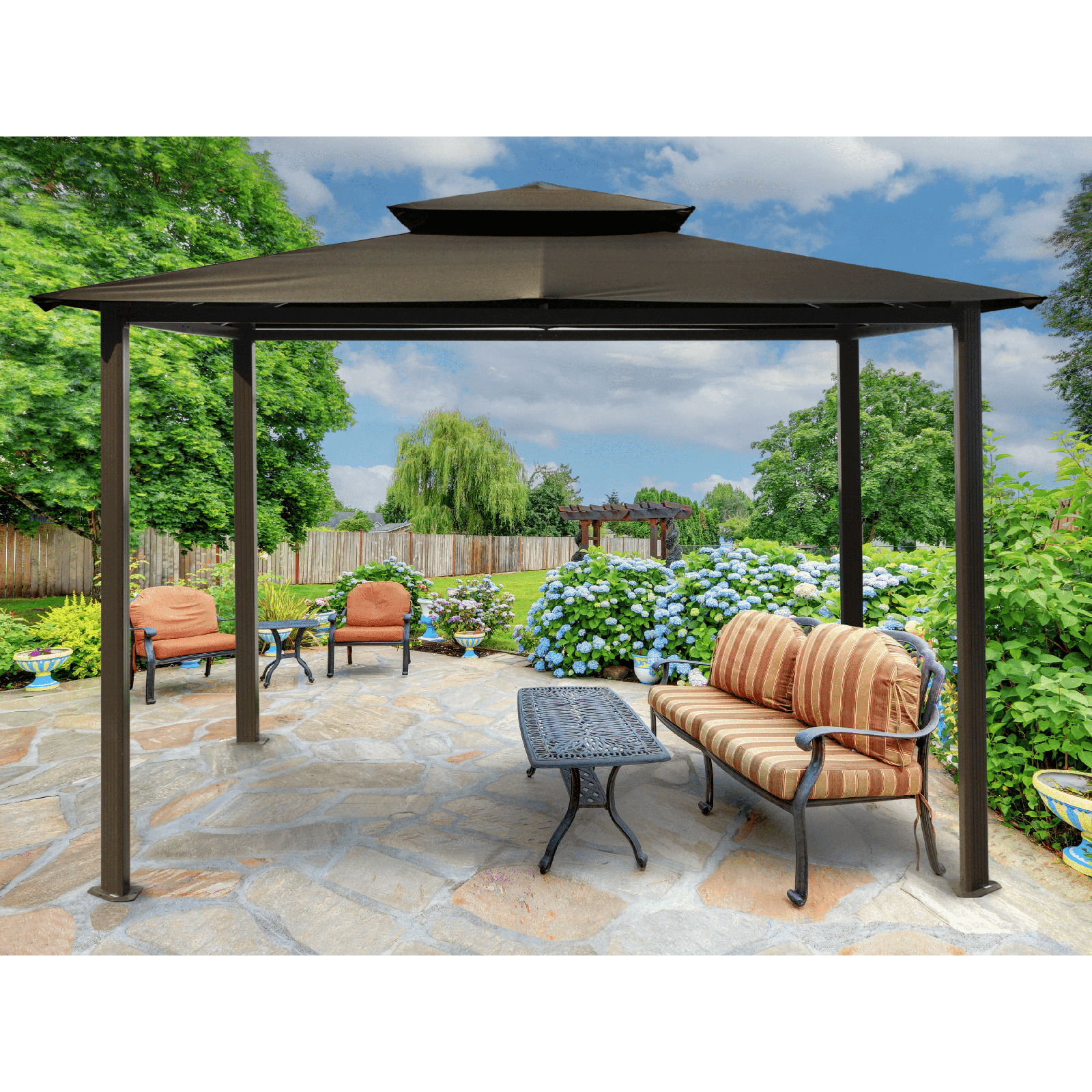 Paragon Outdoor Kingsbury Soft Top Gazebo, Dome-Tex Fabric - Backyard Provider