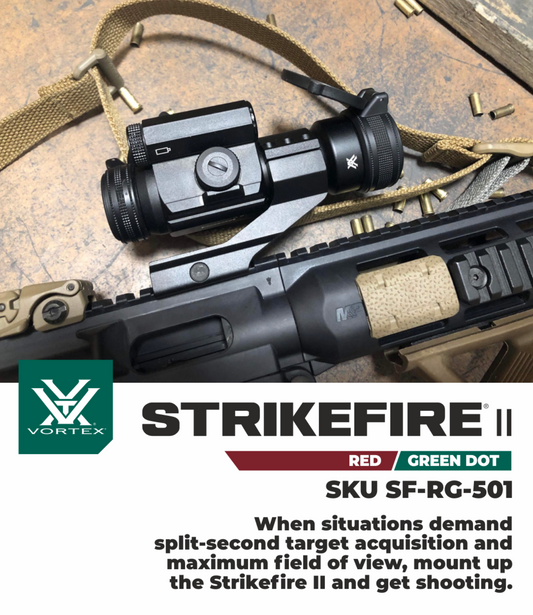 Vortex Optics Strikefire II Red/Green Dot Scope with Vortex Optics Magnifier and Free Hat Bundle - SF-RG-501_V3XM_Hat-CD