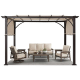 Mastercanopy 10x12 Outdoor Pergola Retractable Sun Shade Canopy Patio  Gazebo -  B0CX4HN58Z