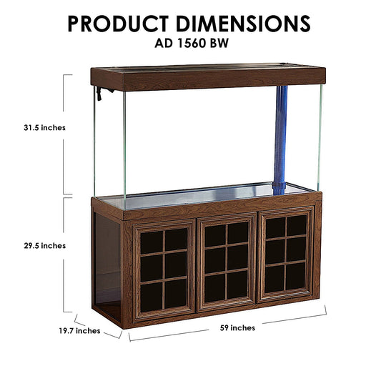 AQUA DREAM 175 GALLON TEMPERED GLASS AQUARIUM DARKWOOD-AD-1560-BW