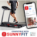 Sunny Health & Fitness Premium Folding Auto-Incline Smart Treadmill with Exclusive SunnyFit App Enhanced Bluetooth Connectivity