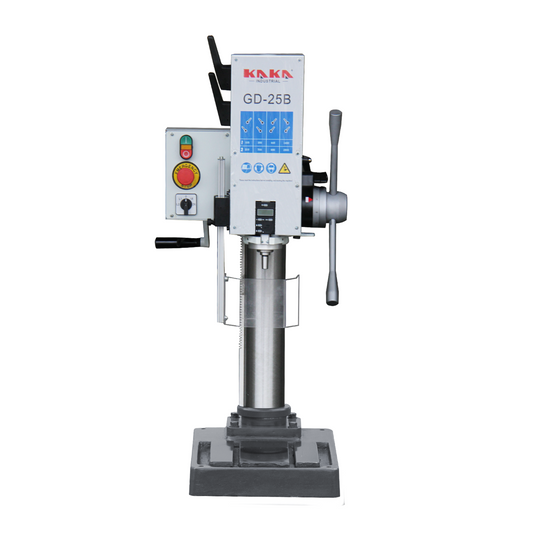 KAKA INDUSTRIAL Variable Speed Bench Drill Press,GD-25B 0.9kW 220V 3-Phase, 8-Speed (130-3200 RPM), Cast Iron Benchtop, 25mm Max Drilling, MT3 Taper - 190018V220