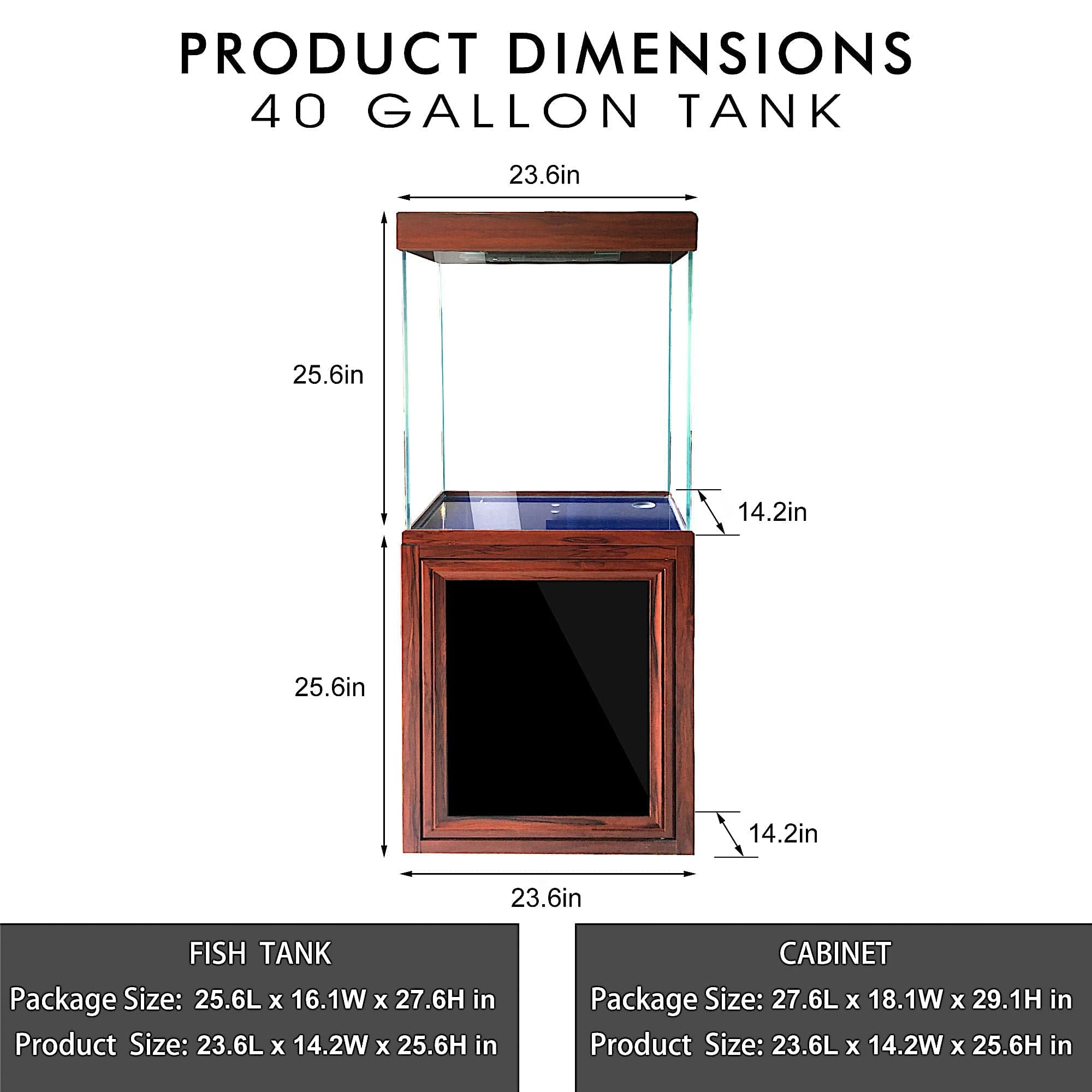 AQUA DREAM 40 GALLON TEMPERED GLASS AQUARIUM REDWOOD-AD-620-RW