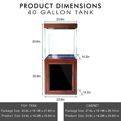 AQUA DREAM 40 GALLON TEMPERED GLASS AQUARIUM REDWOOD-AD-620-RW