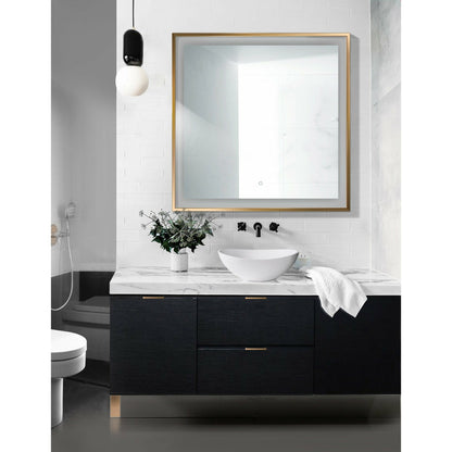 Krugg Soho 36" X 36" Gold LED Bathroom Mirror SOHO3636G