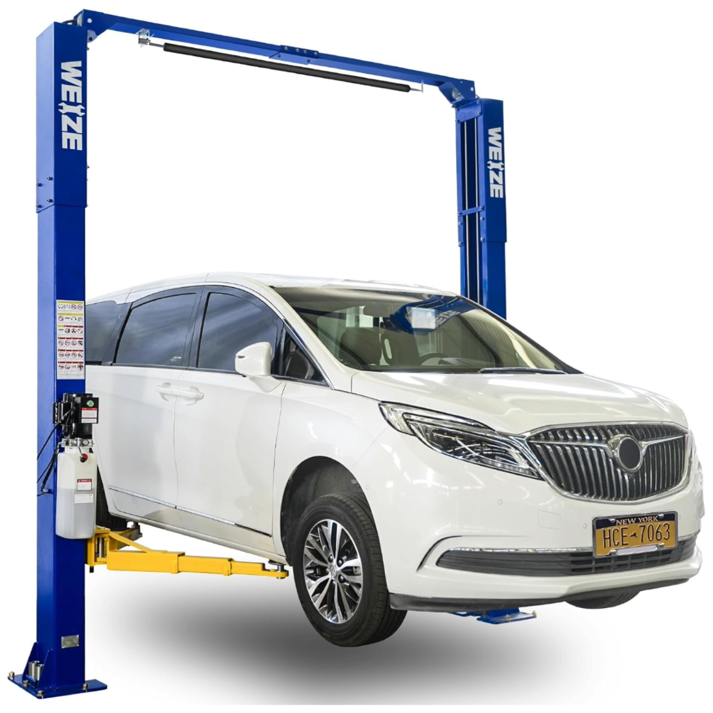 WEIZE Two Post Car Lift 10000 lbs Capacity Clearfloor Vehicle Lifts Two Points Release 2 Post Overhead Auto Truck Tractor Lift 220V 60HZ 1PH 3HP 4.5T - PLA-1001