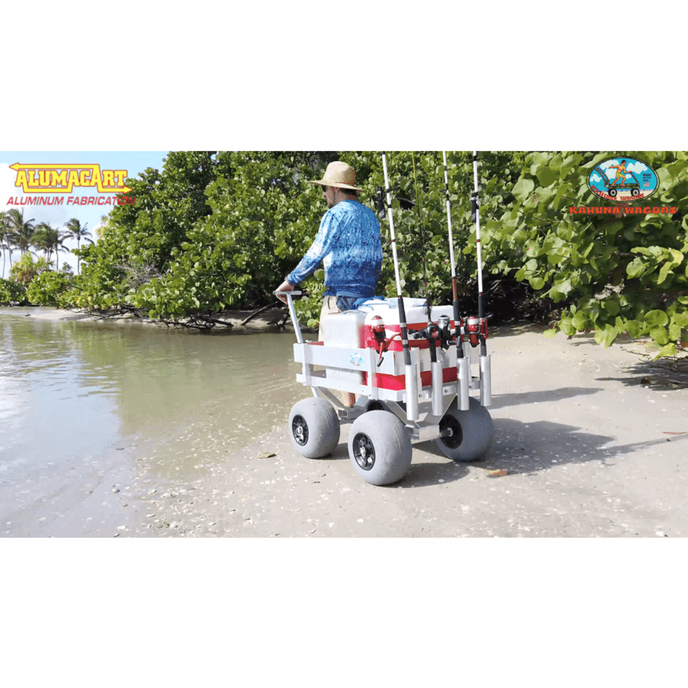 Alumacart Kahuna Junior Beach and Fishing Wagon with Rod Holders New