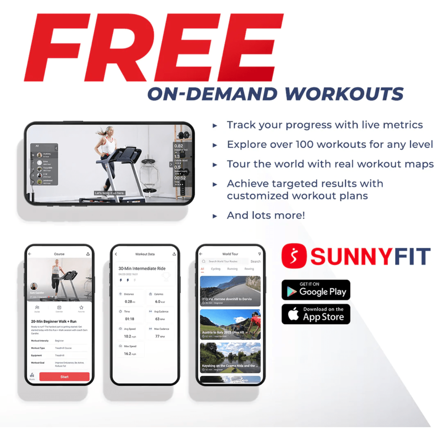 Sunny Health & Fitness Premium Elliptical Exercise Machine Smart Trainer